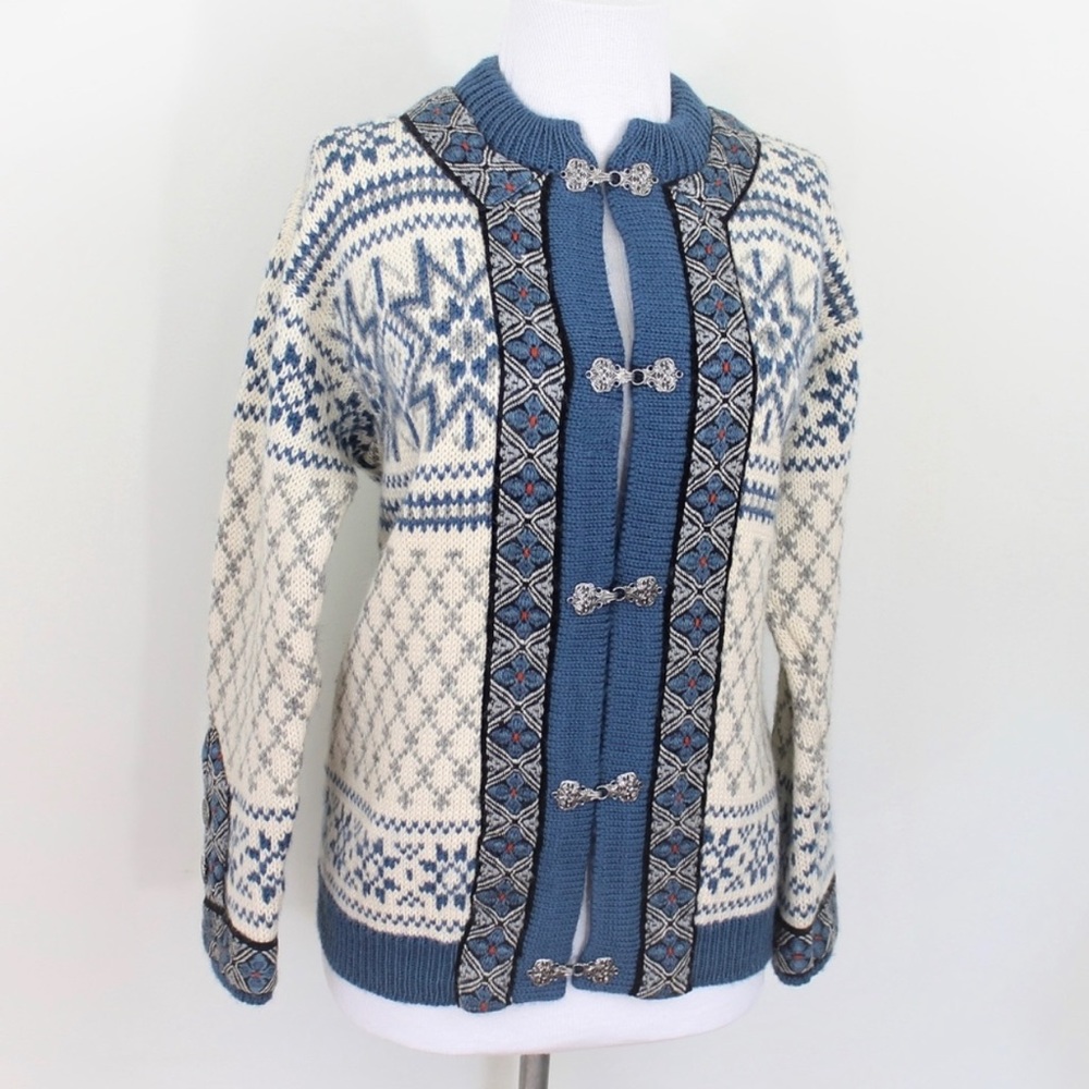 Dale of Norway Sweater Nordic Blue Cream Small 40